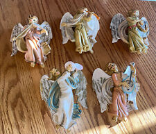 RARE~Lot of 5 Fontanini Depose Italy Italian Musical Angels Wall Decor Figures picture