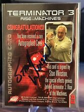 Terminator 3 Stan Winston Autograph Card Signed In Blue Ink picture