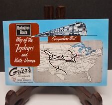 Postcard, Vintage, Burlington Route, Train, Zephyrs and Vista-Domes, Griers picture