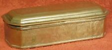 Antique Dutch Brass Pipe Tobacco Box GOTHIC Engraved 1700s 18th Century EARLY picture