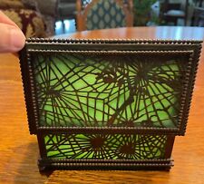 Antique Tiffany Studios PineNeedle Beaded Box:Early Model#815 Perfect GreenGlass picture