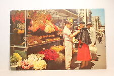 Postcard Street Flower Vendors San Francisco CA E29 picture
