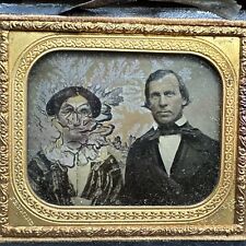 Ambrotype Photo in Case antique Couple (Bacteria Affected) neat Looking picture