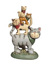 Blossom Bucket Suzi Skoglund 4 Stacked Kitty Cats Resin Figurine 2009 As Is picture