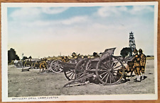 BATTLE CREEK MI, 1918 WWI ERA POSTCARD, CAMP CUSTER,  ARMY - ARTILLERY DRILL picture