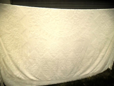 Vintage White Hobnail Cotton Bedspread with Fringe JCPENNEY 98