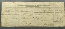 Antique 1851 Railroad Receipt Delaware Lackawanna & Western Railroad picture