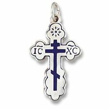 Religious Gifts St Olga Orthodox Three Bar Cross Sterling Silver 1 1/4 Inch picture