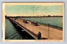 Boston MA-Massachusetts, Harvard Bridge, Antique, Vintage c1910 Postcard picture