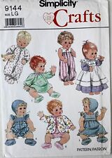 Simplicity 9144 Baby Doll Wardrobe Clothes Large 17