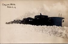 1913, RAILROAD, Train in the Snow, GAYLORD, Michigan Real Photo Postcard picture