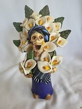 Josefina Aguilar Mexican Folk Art Pottery Day Of The Dead Calla Lilies picture