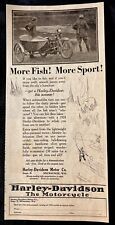 1924 PAPER AD Harley Davidson Motorcycle Company Fishing Milwaukee Wisconsin picture