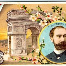 c1880s Clark's Arc de Triomphe France President Sadi Carnot Trade Card C27 picture