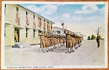 BATTLE CREEK MI, 1918 WWI ERA POSTCARD, CAMP CUSTER,  ARMY- SHOOTING INSTRUCTION picture