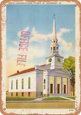 Metal Sign - Vermont Postcard - South Congregational Church, St. Johnsbury, Vt. picture