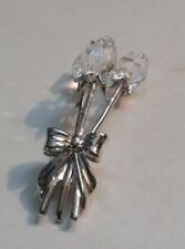 Vintage Swarovski Crystal Memories Silver Tone Rose Bouquet 2¼