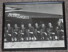 1958 - BLUE ANGELS Autographed Black & White framed Photo picture