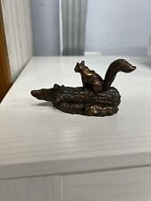 Antique cast brass Bushy-tailed Squirrel paper weight Americana rustic figural picture