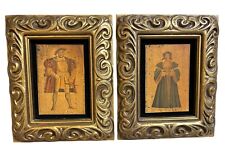 Vintage Classic Prints In Plastic Gold Frames Henry The 8th Ann Boleyn picture