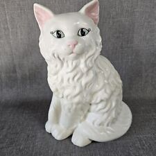 Vintage Ceramic Persian Cat Statue White picture