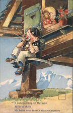 Romantic Children My Swiss Miss Doesn't Miss Me Anymore. Minouvis GJG Postcard picture
