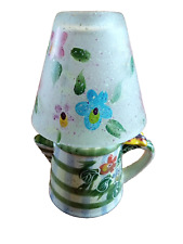 Julie Ueland Ceramic and Glass Candle Holder Lamp 8 1/2