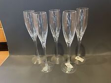 (5) Lenox Crystal Firelight Champagne Flutes Glasses Clear No Trim Retired NEW picture