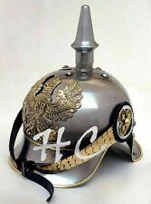 Prussian Leather Imperial Officer's Helmet WW1 WW2 German Pickelhaube Helmet picture