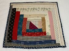 Vintage Patchwork Quilt Table Topper, Log Cabin, Early Calico Prints, Florals picture