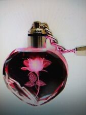 PRETTY LED Light Up Keychain HEART WITH ETCHED ROSE -   USA SELLER - FLORIDA picture