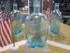 *SCARCE* MINT BEAUTY~VIBRANT ICE BLUE~GXII-20~CLASPED HANDS/EAGLE 1 PINT FLASK picture
