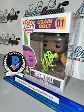 USAIN BOLT OLYMPIC GOLD SIGNED AUTOGRAPHED CUSTOM FUNKO POP BECKETT BAS COA picture