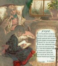 1870's-80's Victorian Religious Card Poem Of Hope Mother & Child Image P153 picture