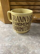 Vintage Grandma Granny Coffee  Mug Brown Speckled Stoneware 1970 Japan Stamped picture