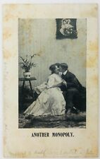 Vintage Another Monopoly 1908 Man and Woman Kissing on Couch Postcard picture