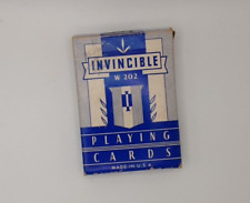 Vintage Invincible W 202 Playing Cards Poker Size ~COMPLETE~ picture