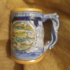 1000 Islands New York embossed Beer stein mug popular attractions Blue Gold vnt picture