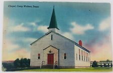 Vintage Camp Walters Texas TX Chapel at Camp Walters Linen Postcard  picture