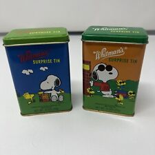 Whitman's Surprise Tin - LOT of 2 - Peanuts Snoopy Joe Cool - Empty picture