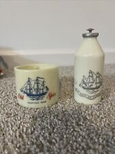 Vintage Early American Shulton, Inc. Old Spice Barber Glass Shaving Mug & Talcum picture