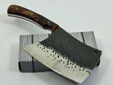 Handmade Carbon Steel Blade Kitchen Cleaver Chopper Full Tang Knife Sheath Resin picture