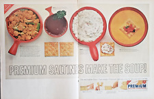 1964 Nabisco Premium Saltine Crackers Make The Soup Vintage 2 Page Print Ad picture