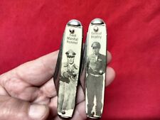 Lot of 2 Vintage Field Marshall Rommel & General Bradley WW2 Hero Pocket Knives picture