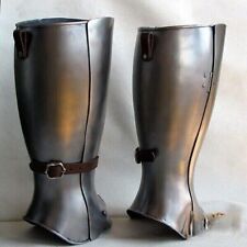 20Guage Steel Medieval Pair Of Leg Greaves Knight Leg Armor II picture