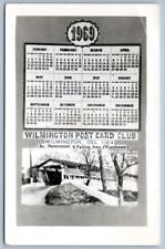 1969 RPPC WILMINGTON DELAWARE POST CARD CLUB CALENDAR POSTCARD COVERED BRIDGE picture
