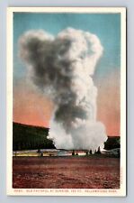 Yellowstone National Park-Old Faithful At Sunrise, Antique, Vintage Postcard picture