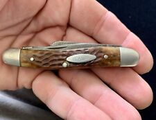 vintage used casexx pocket knives.# 6318 HP. Red/Brown Handle Pocket Knife. picture
