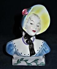 Antique Goldscheider Everlast Porcelain Goldsheider Lady Head Bust with Hat #1 picture