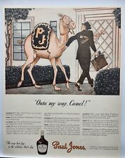 1942 Paul Jones Whiskey Camel Vintage Print Ad Man Cave Poster Art 40's picture